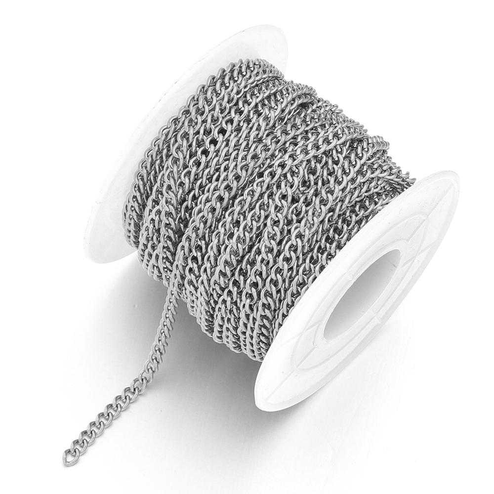 10Yards/Lot 1-4.5mm Stainless Steel Chains Bulk Chains For Necklace Bracelet Anklet DIY Jewelry Making Components Wholesale