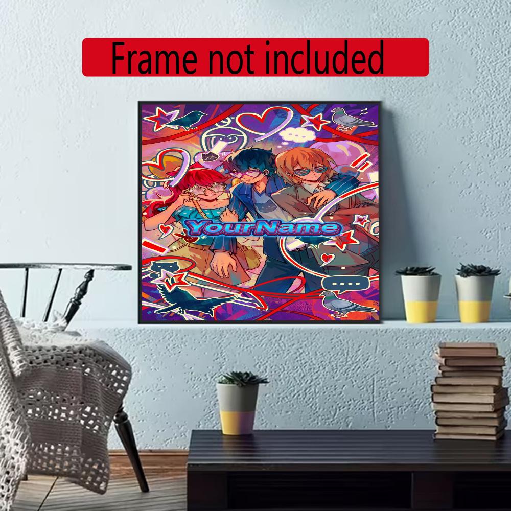 Incredibox Customize Your Name Diamond Painting Round Diamond Diy Frameless Holiday Artwork Suitable For Home Office Wall Decoration