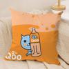 Cute QQoos Cushion Cover Short plush Doublesided Print Square Throw Pillow Covers Sofa Home Cushion Decor