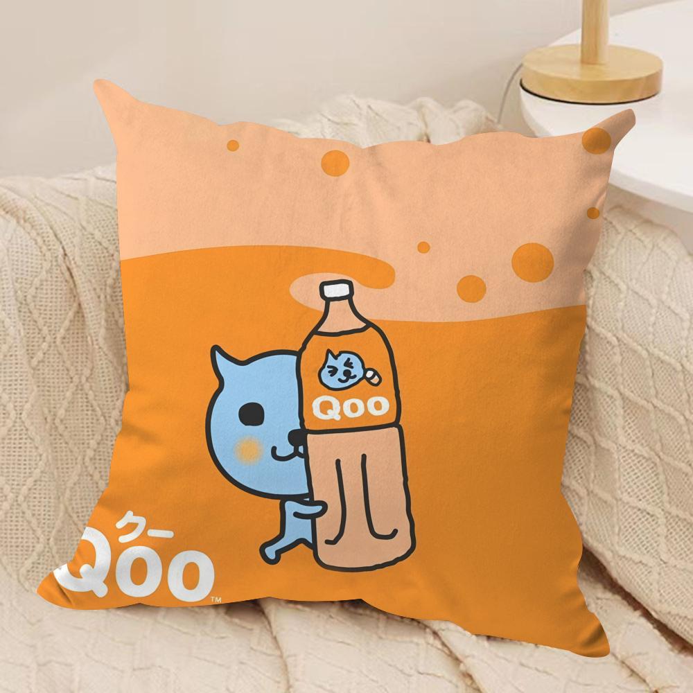 Cute QQoos Cushion Cover Short plush Doublesided Print Square Throw Pillow Covers Sofa Home Cushion Decor