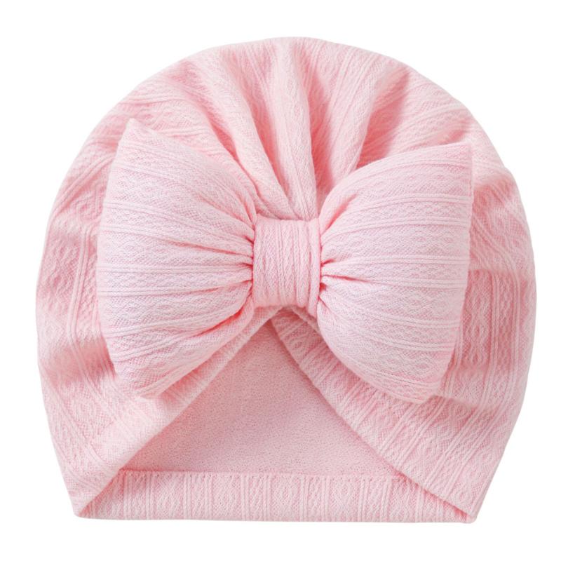 Cotton Baby Turban Headwrap Newborn Bowknot Floral Hat Breathable Unisex 0-18M Infant Headband Solid Color Photography Prop
