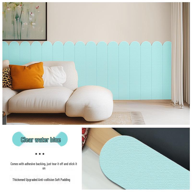 Self-Adhesive Soft Padding Wall Panels for Kindergarten & Kids' Rooms - Anti-Collision, Decorative Protection for Beds & Ugly Walls