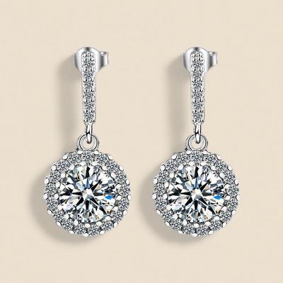 High-End Shiny Diamond Round Zircon Stud Earrings - European & American Hot-Selling Jewelry