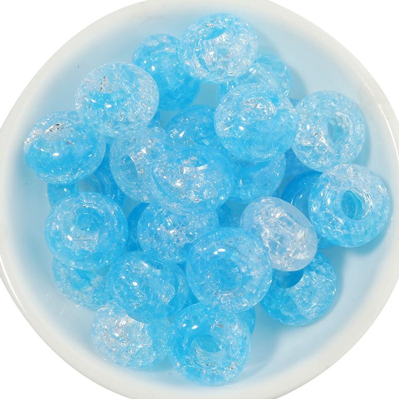 50pcs 14x8.5mm Acrylic Cracked Beads Colorful Big Hole Loose Spacer Beads For DIY Jewelry Making Bracelets Necklace Accessories