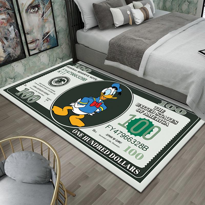 Creative Dollar Coins Cartoon Pattern Carpet Cat and Mouse Personalized Study Floor Mat Footwear Home Decoration