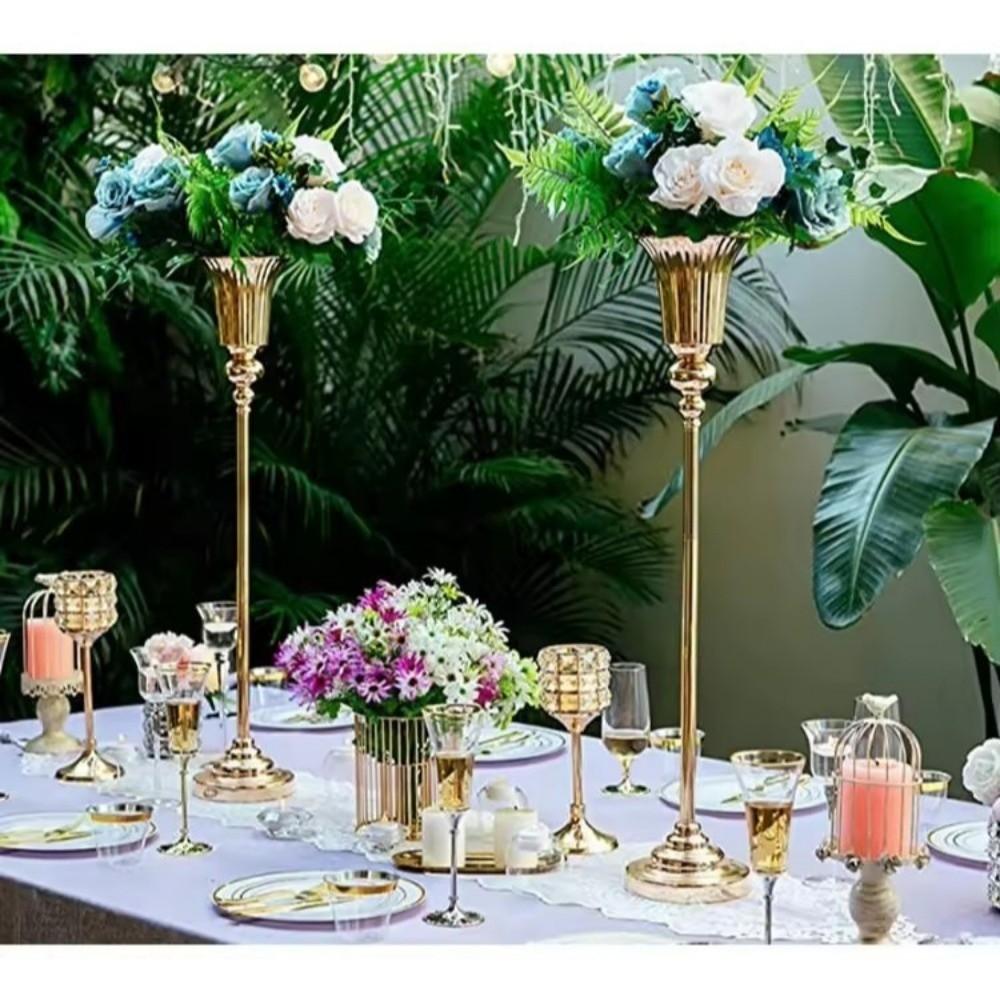 Metal Artificial Flower Vase Golden Table Flower Vase Luxury Flower Vase  Home Decoration