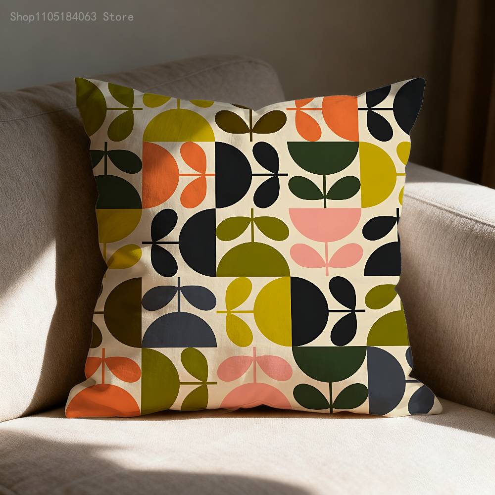 O-Orla Flower Stem Pillow Case For Sofa Decor Car Office Room Printing Cushion Cover Decorations and Protector