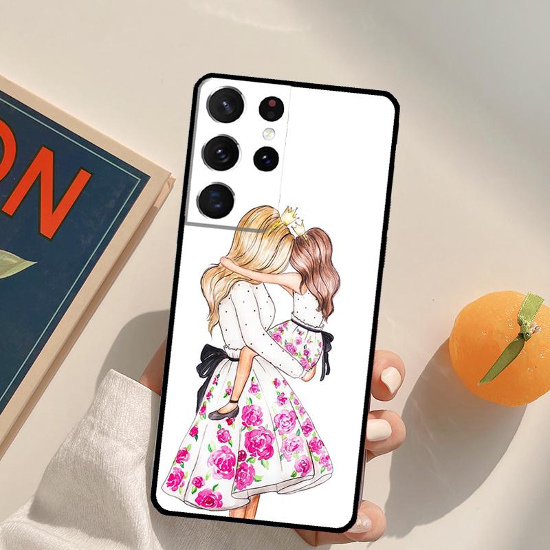 Mom and Daughter Phone Case For Samsung Galaxy S24 S25 S26 Ultra S20 S21 S22 S23 Plus S10 S25 FE Back Cover