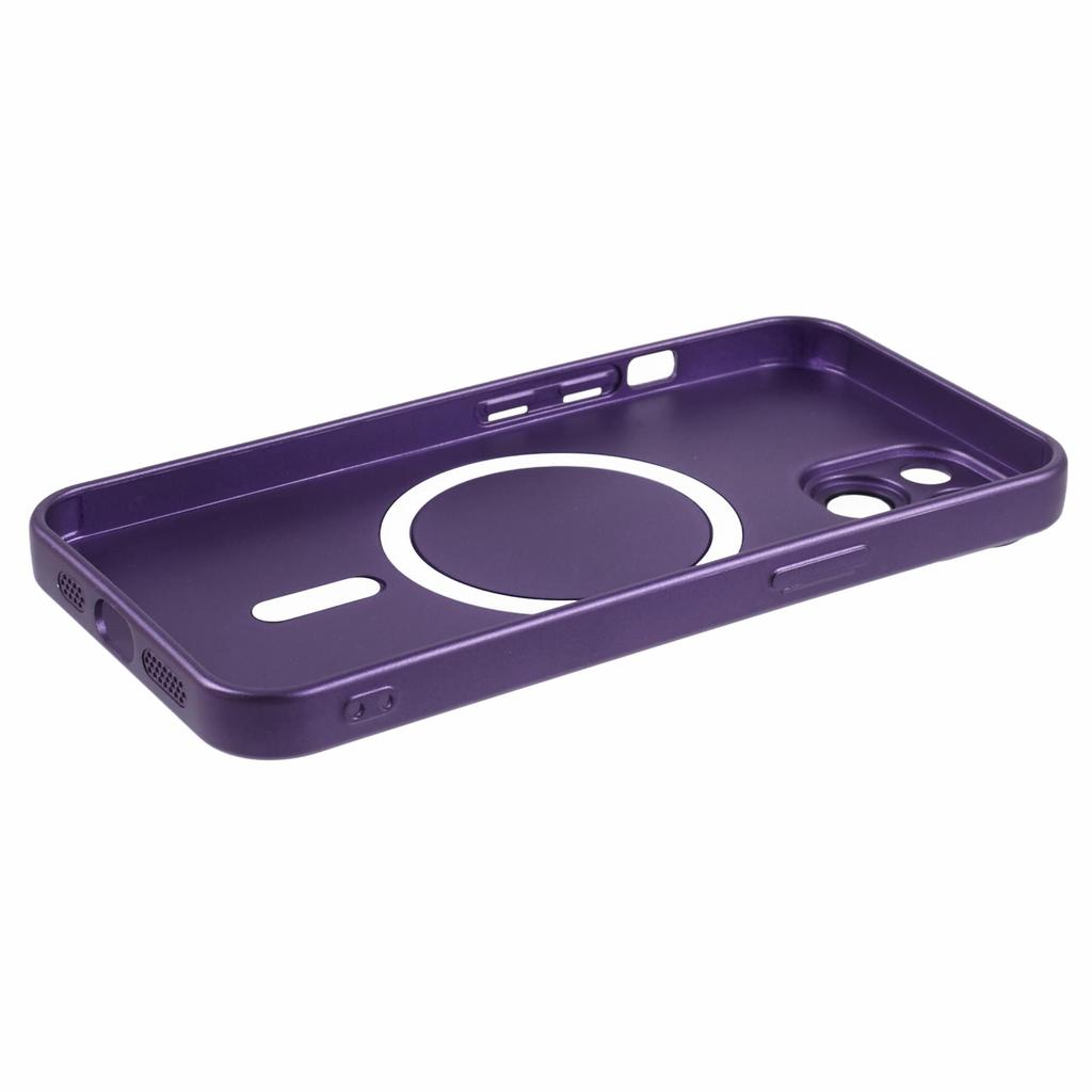 For iPhone 15 TPU Slim Case Rubberized Phone Cover with Lens Film Compatible with MagSafe