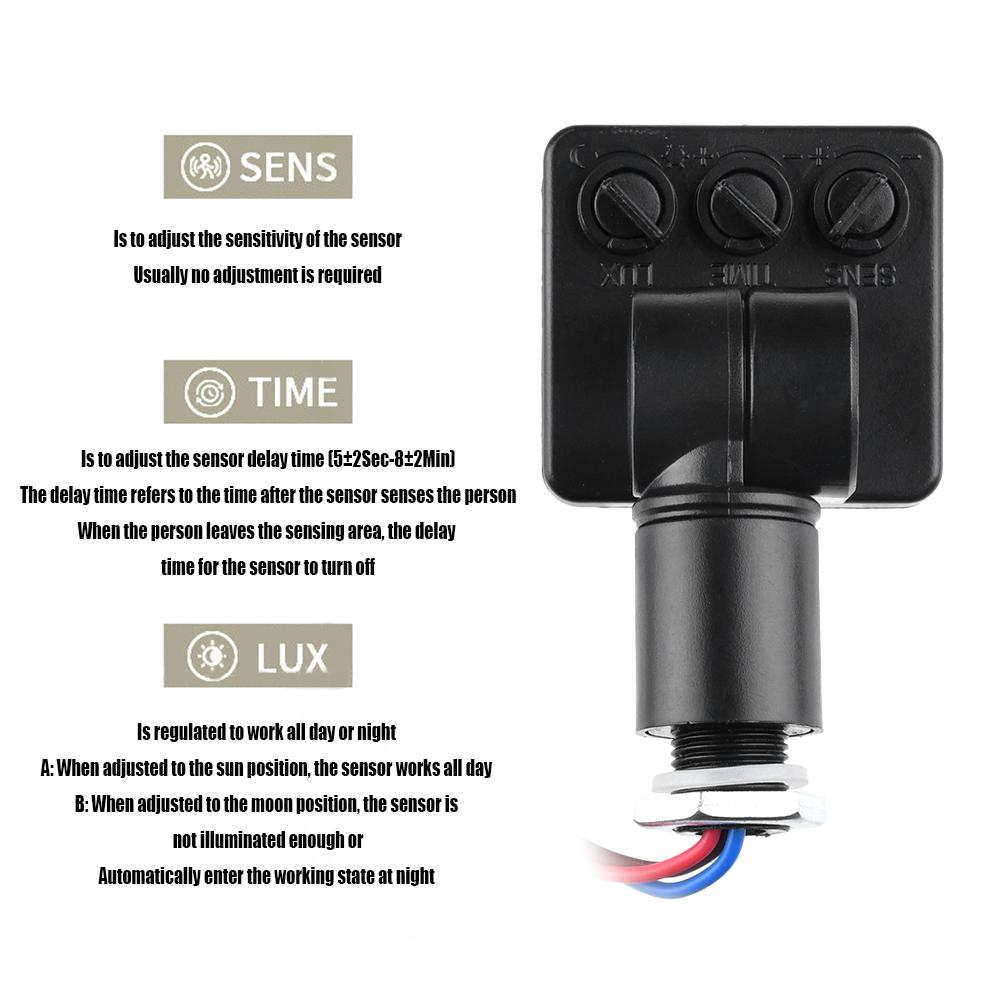 85V 265V IP65 Bewegungssensor Einstellbarer PIR-Schalter Ultradünne LED-Flutlichtlampe Wasserdichter Außenbereich Bewegungssensor Detektor