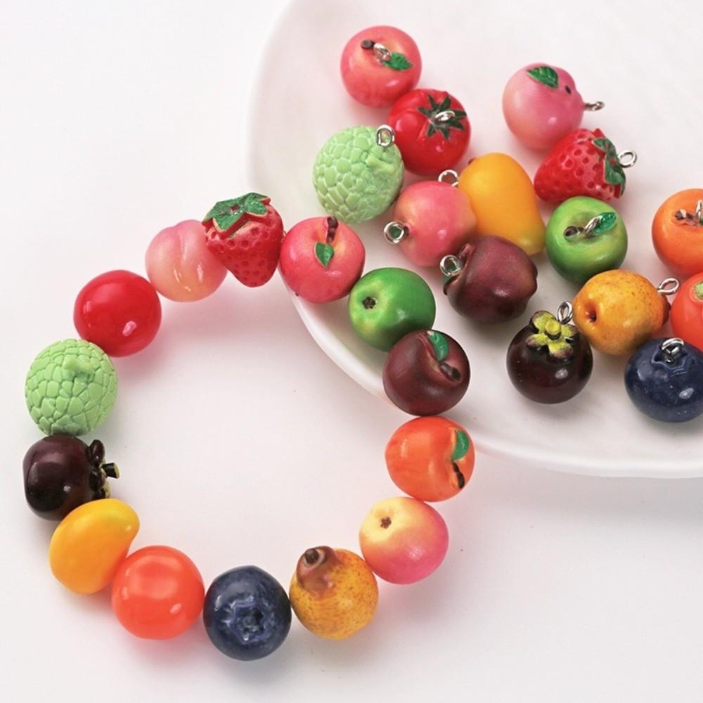 10pcs Resin Fruit Beads Simulated Fruit Keychain Making Accessories DIY Earring Necklace Jewelry