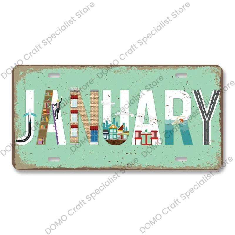 Motorcycle Souvenir License Plate, Metal Auto Wall Decor 15x30cm