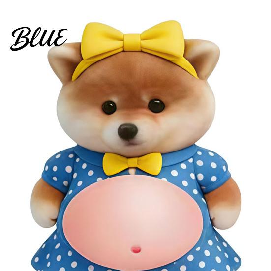 Silicone Bumper Protector 1 Pair 3D Elastic Belly Animal Sticker Anxiety Stress Relief Cartoon Safety Decal with Fat Tummy Pinch Anti-collision Dog