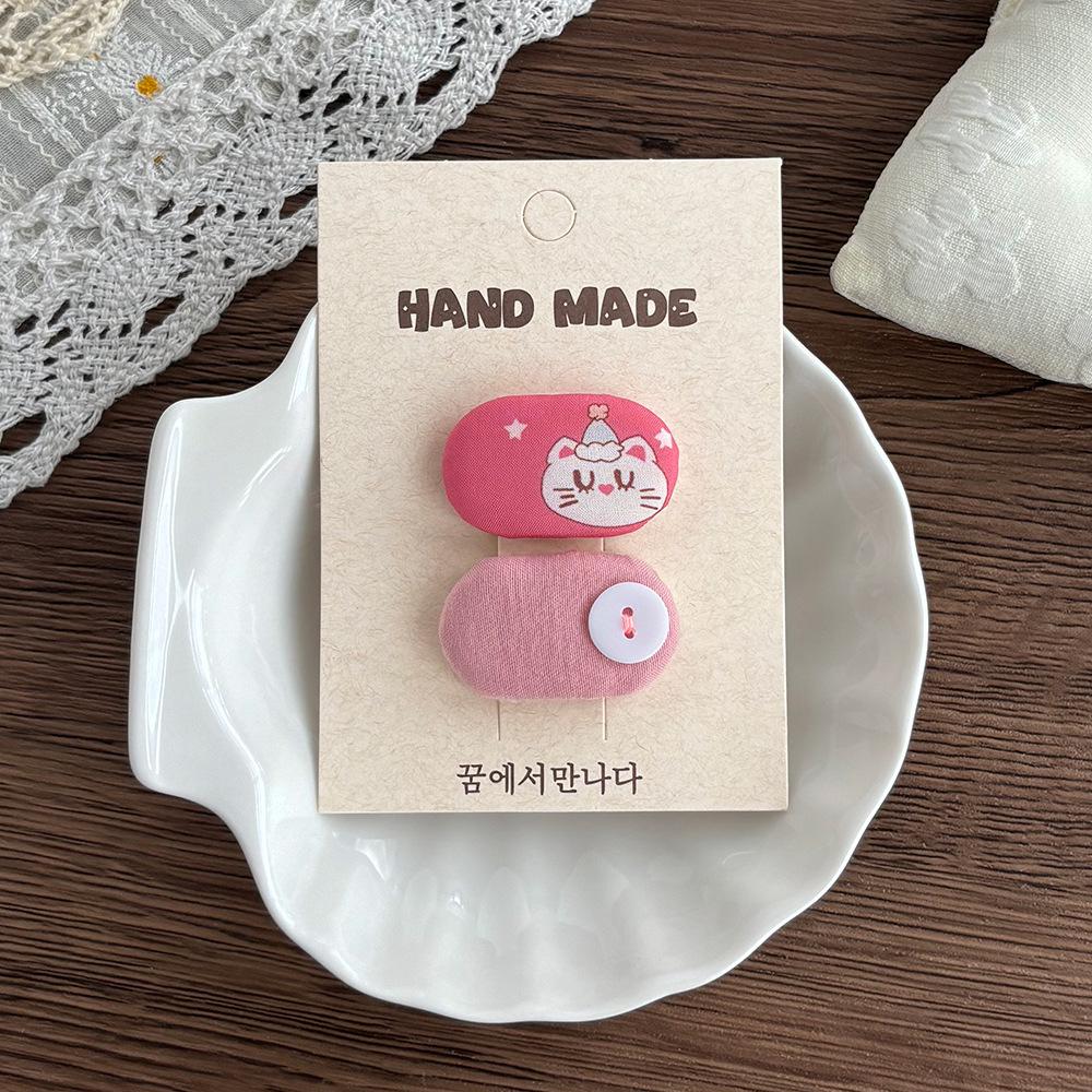 Koreanische karierte florale Haarspangen für Mädchen