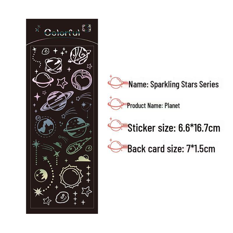 Starlight Brilliant Series Silver Laser Stickers for Journals