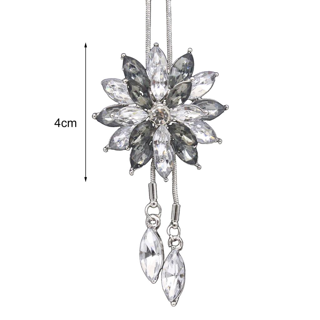 Dammode Rhinestone Snowflake hängsmycke lång kedja tröja halsband present