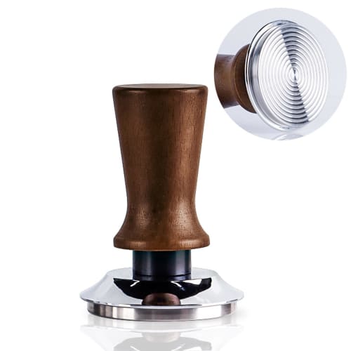 EsiFare 53mm Espresso Tamper, Coffee Hand Tamper with Stainless Steel Ripple Base and Wooden Handle, Coffee Hammer, Calibrated Tamper, No Tilt, Perfec
