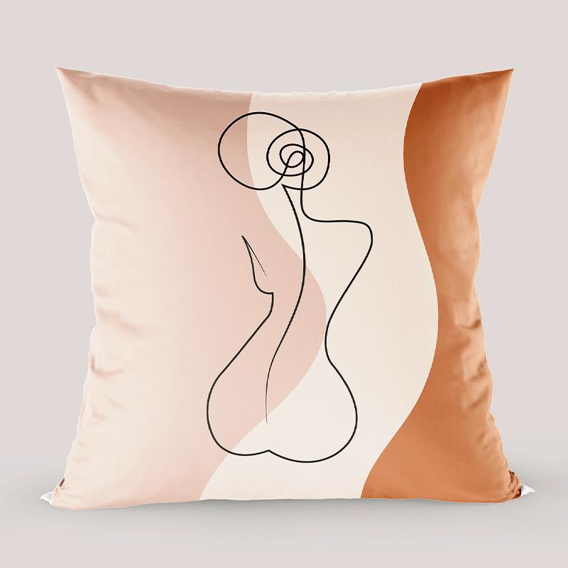 Nordic Light Luxury Wabi-sabi Style Pillow Abstract Color Simple Modern Sofa Cushion Office Bed Pillow