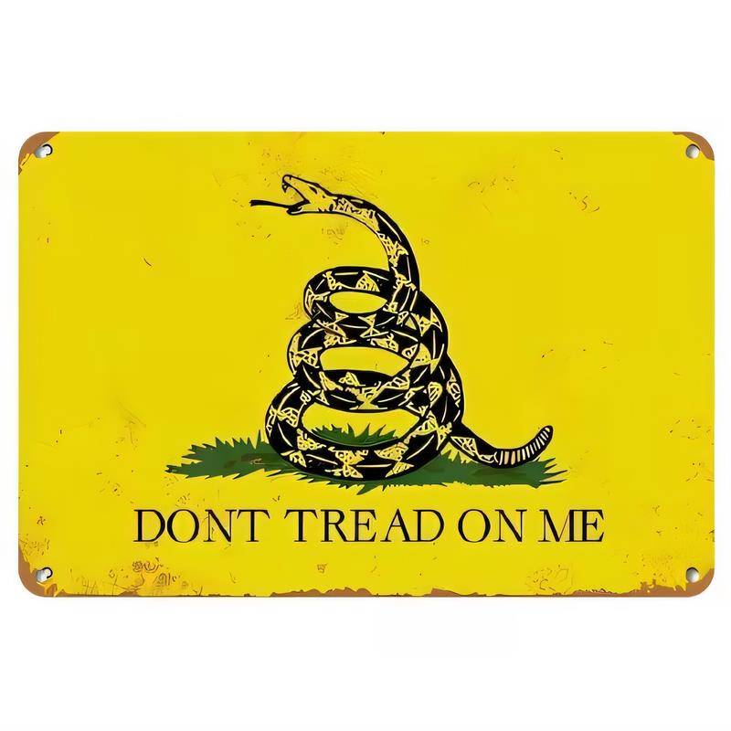 Tin Sign Metal Vintage DONT TREAD ON ME Snake Gadsden Flag Wall Art for Home Bar Garage Man Cave Rustic Decor Retro Warning