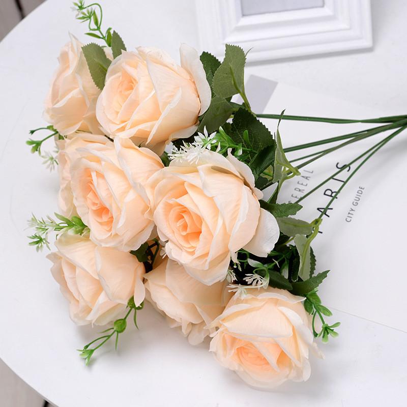 Head Artificial Ten Rose Flowers For Weddings Home Decor And Decoration Hotel