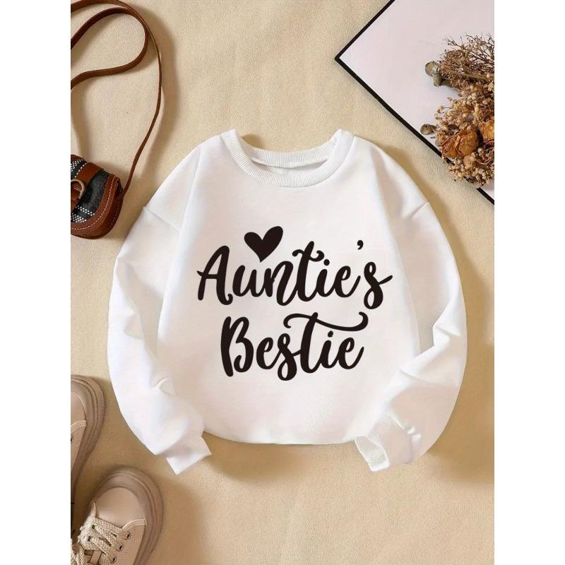 Kids SweatshirtCreative Letter Pattern Stylish Casual Round-Neck Sweatshirt, Perfect for Everyday Parties, Vacations, And Gifts