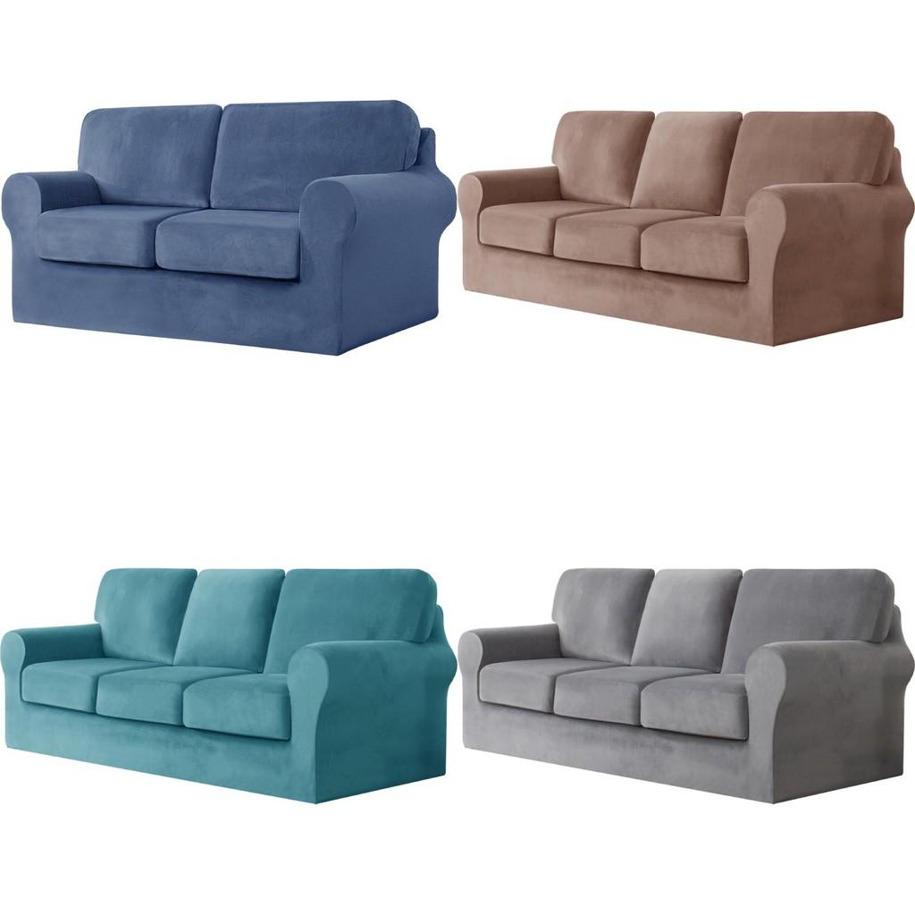 Elastic Polyester Sofa Cover For One Two Three Seat Sofas With Antiwrinkle And Easy Clean Functionality