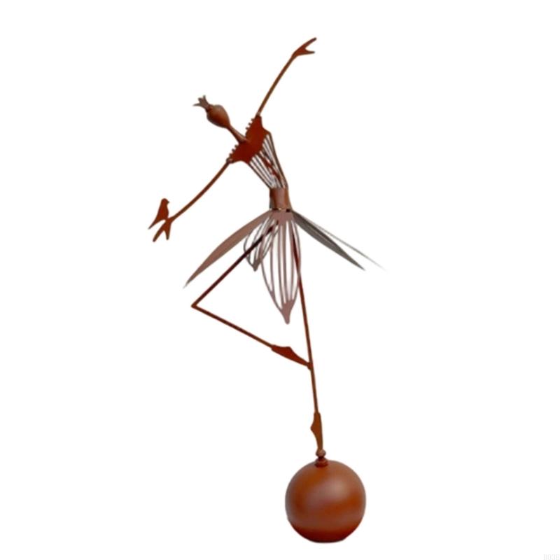 Metal Garden Dancing Girl Statue,Dancing Girl Sculptures Yard Art Ornament for Backyard Patio Lawn Decorations B03E