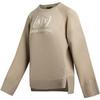 Armani Exchange Logo Print Round Neck Long Sleeve Knit Sweater Women sweater Light-Brown 6RYM1Q-YMT8Z-0748