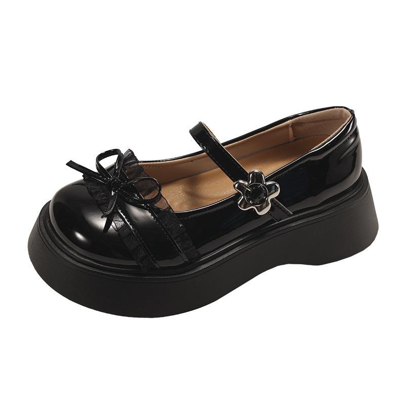 Weiße französische Retro-Plateau-Kleinlederschuhe Damen 2025 neue Sommerrock JK flache Mary Jane Einzelschuhe