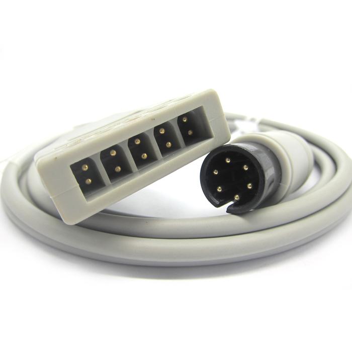 Universal Replacement ECG Trunk Cable AHA Intermediate Adapter, Use for Companion ECG Lead Wires