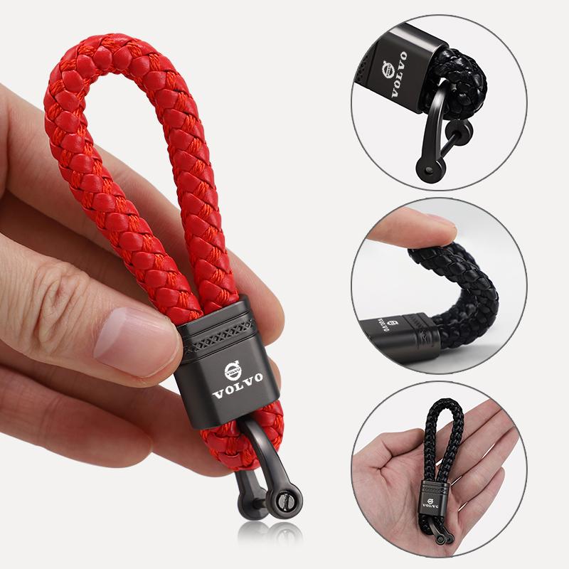 For Volvo XC90 XC60 V50 S60 V70 V60 V40 S90 Olestar AWD XC40 S80 Car Key Ring Metal Keychains  Braided Rope Zinc Alloy Key Chain