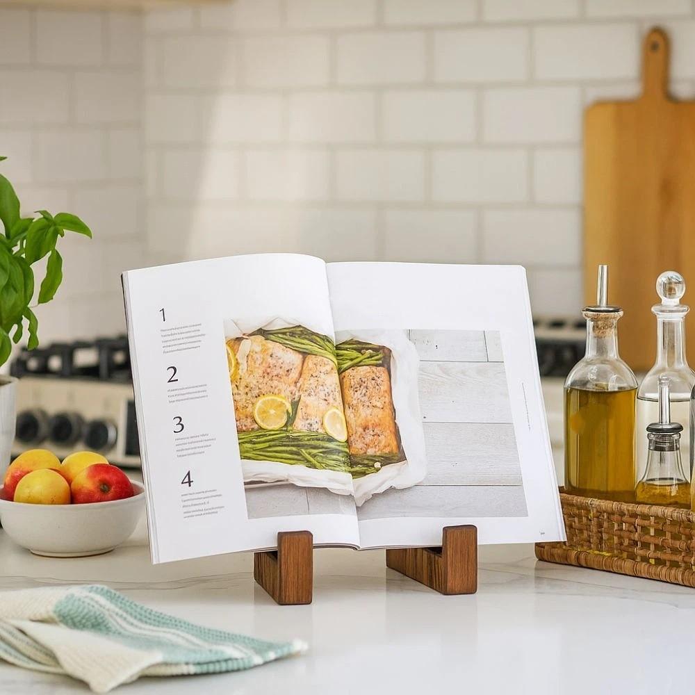 Vintage Wooden Cookbook Holder Multifunctional Display Stand Book Stand Table Easel Book Reading