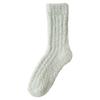 Women's Warm Mid-Tube Coral Fleece Socks - Japanese Style, Pure Color, All-Season Home Lounge Socks