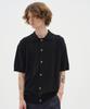 Blond9 Soft Cable Collar Short Sleeve Cardigan_Black