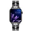 KALEBOL Rhinestone Watch Band for Apple Watch Series 11 10 42mm/9 8 7 41mm/SE3 SE2 SE 6 5 4 40mm/3 2 1 38mm Grid Block Zinc Alloy Strap