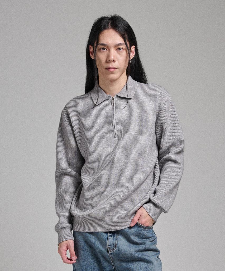 ANALOG MOOD Hazzi Half Zip Collar Knit (Gray)