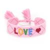 Handmade European Style Embroidered Love Bracelet with Tassels for Girls