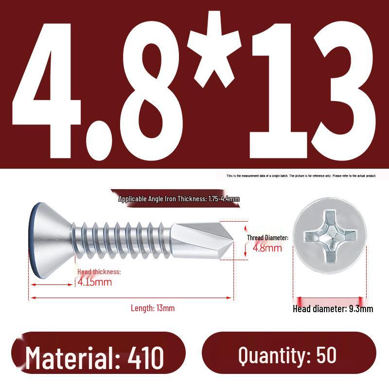 Phillips Flat Head Blue Zinc Plated Stainless Steel Self-Drilling & Self-Tapping Screws M3.9-M5.5