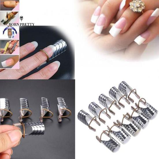 5Pcs Women Reusable Nails Ornaments Aluminum UV Gel Acrylic Tips Nail Art Extension Guide Forms
