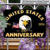 2D Flat, 1pc United States 250th Anniversary Aluminum Sign, 12"×8" - Patriotic Eagle Design, 1776-2026 Vintage Style Wall Decor, Independence Day