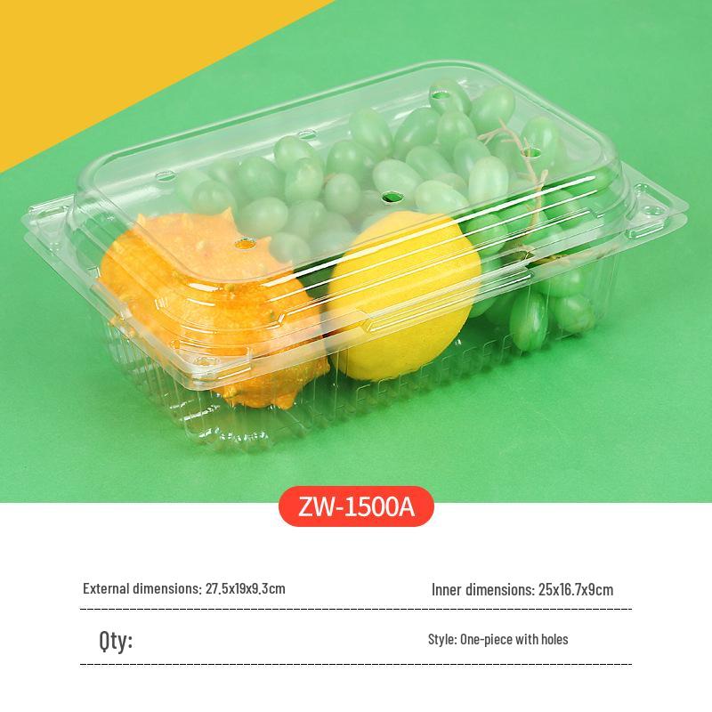 Clear Plastic Fruit & Veggie Box with Lid - Disposable and Thickened for Fresh Storage
