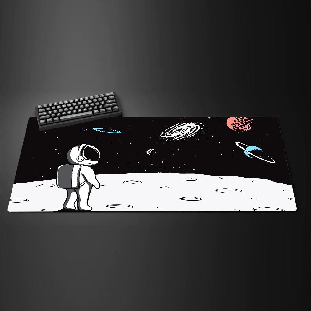 Space rocket large Mouse Pad Desk Mat Gaming mats NonSlip Stitched Edge Keyboard Extended pad Computer mouse pads office rug