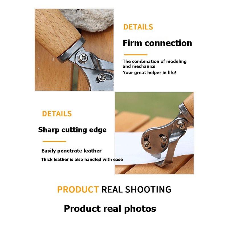 A25F-Straight Edge Trimming Knife For Leather Cutting Handmade DIY Leather Making Tool Arc Edge Design Hand Tool
