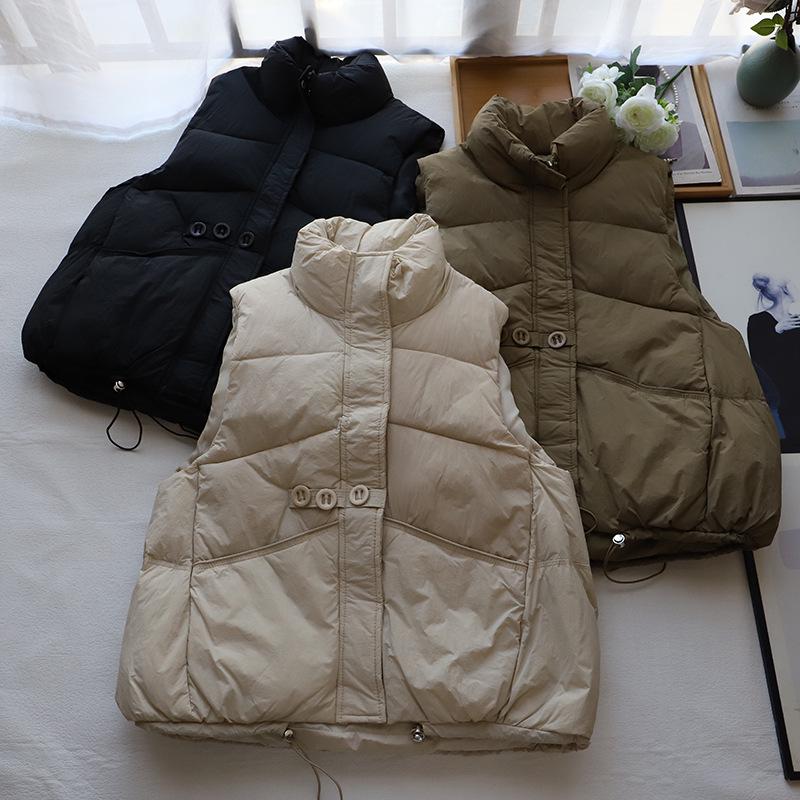 

[Bi Zheng] 2024 Autumn/Winter Women s Versatile Three-Button Cotton Vest One Size армия зеленый