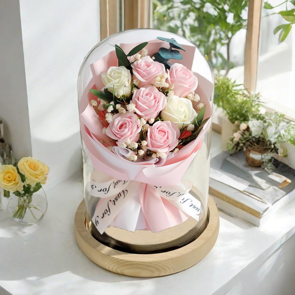 Immortal Rose Bouquet with Lights - Romantic Gift for Women