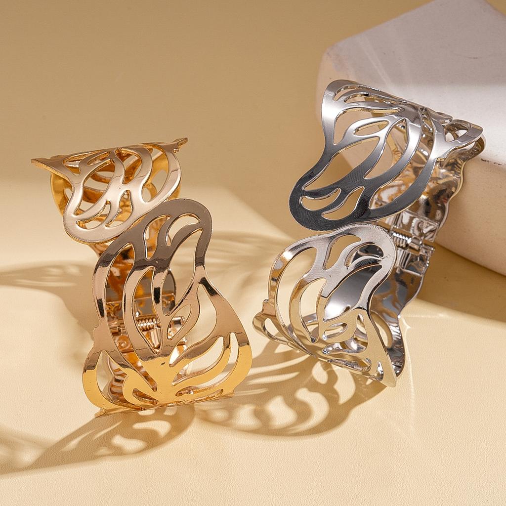 Heavy industry hollow pattern leaves geometric opening bracelet personalized bracelet jewelry