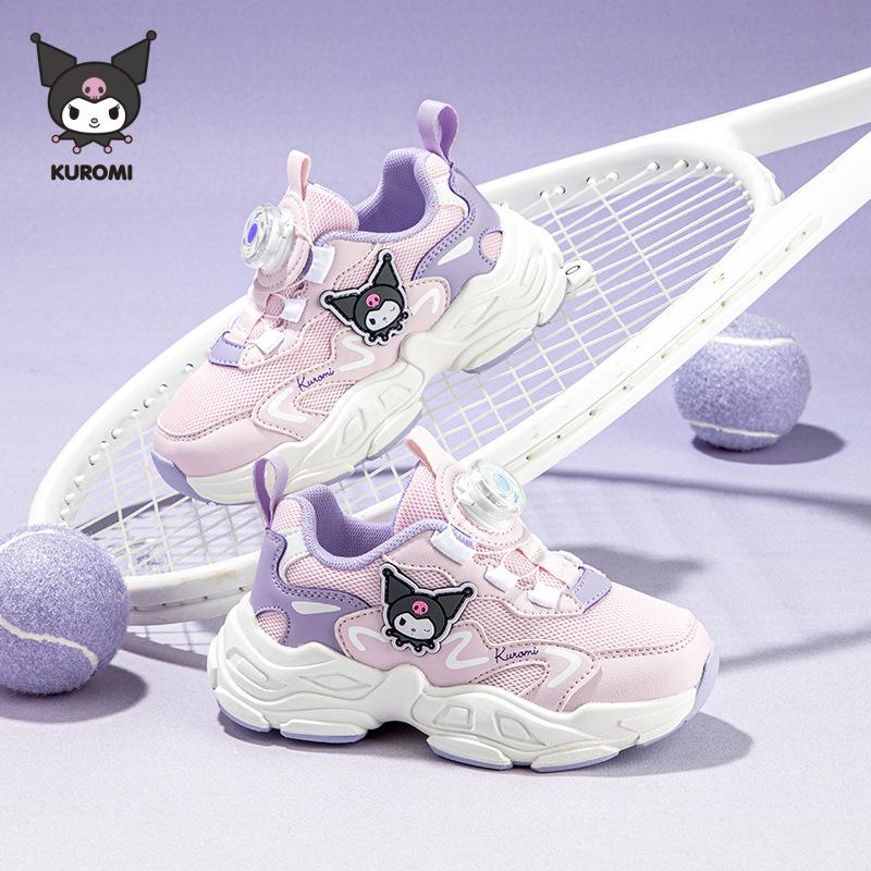 Hello Kitty Girls' Breathable Mesh Running Shoes - 2025 Autumn Collection with Kuromi Trendy Design