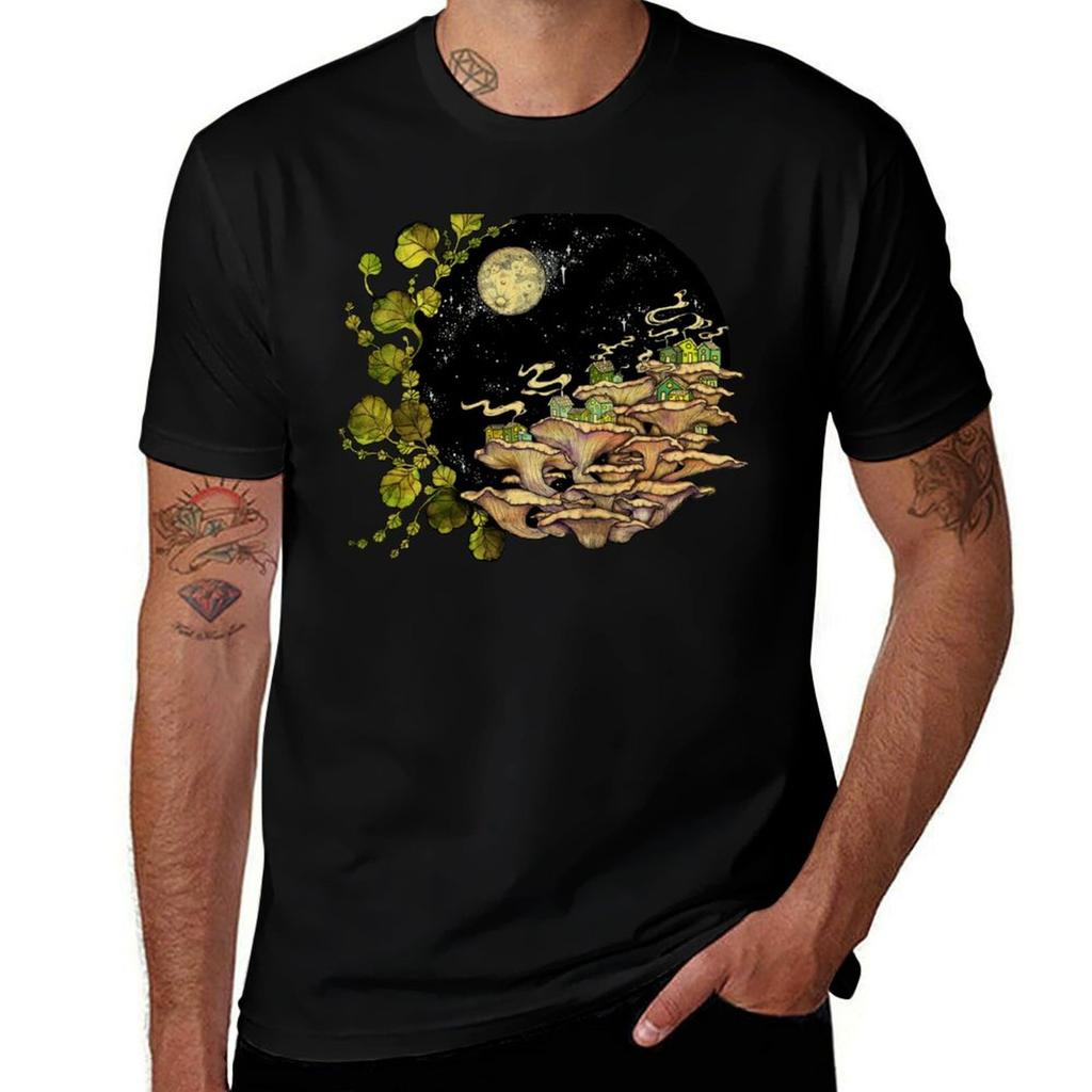 Village || Surreal Illustration by Chrysta Kay T-Shirt Simple Casual Tee Shirt