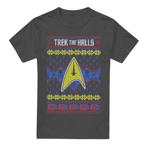 STAR TREK Unisex Adult Trek the Halls Ugly Christmas T-Shirt