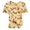 Kids 3D Popcorn Food Print Round Neck Short Sleeve T Shirt Oversized Outdoor Daily Casual Top